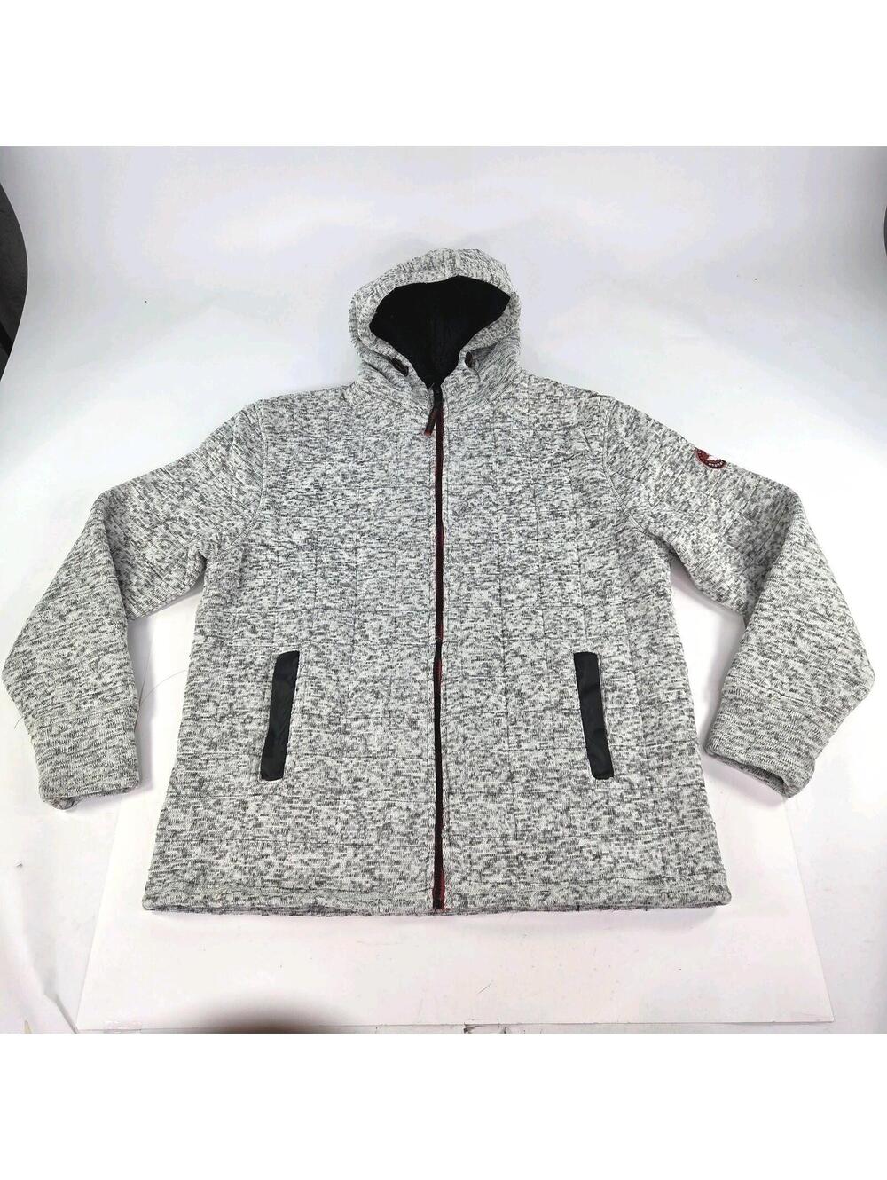 Canada Weather Gear mens heather gray Jacket Size L sherpa-lined full zip hoodie